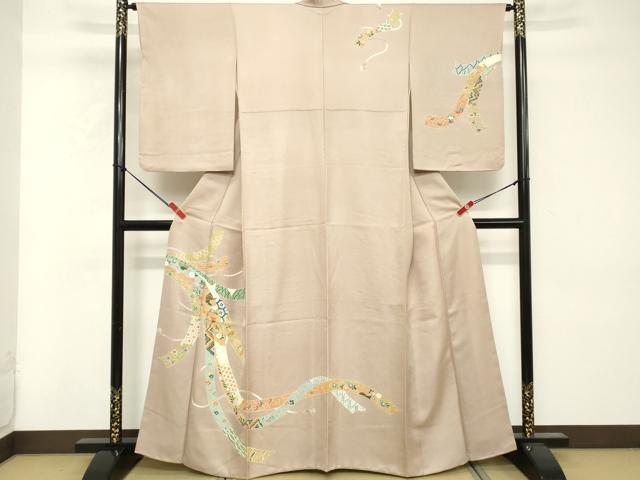 平和屋着物■訪問着 刺繍 吉祥花文 金糸 正絹 逸品 DABE7975cd