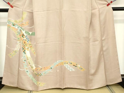 平和屋着物■訪問着 刺繍 吉祥花文 金糸 正絹 逸品 DABE7975cd