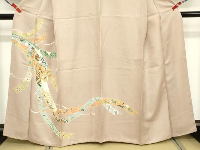 平和屋着物■訪問着 刺繍 吉祥花文 金糸 正絹 逸品 DABE7975cd