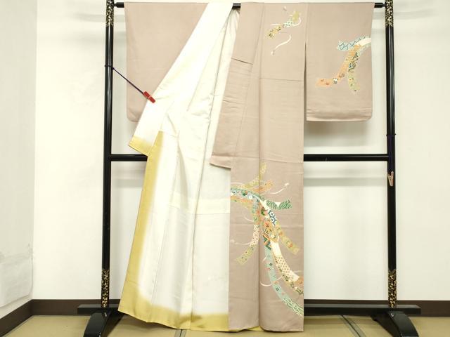 平和屋着物■訪問着 刺繍 吉祥花文 金糸 正絹 逸品 DABE7975cd