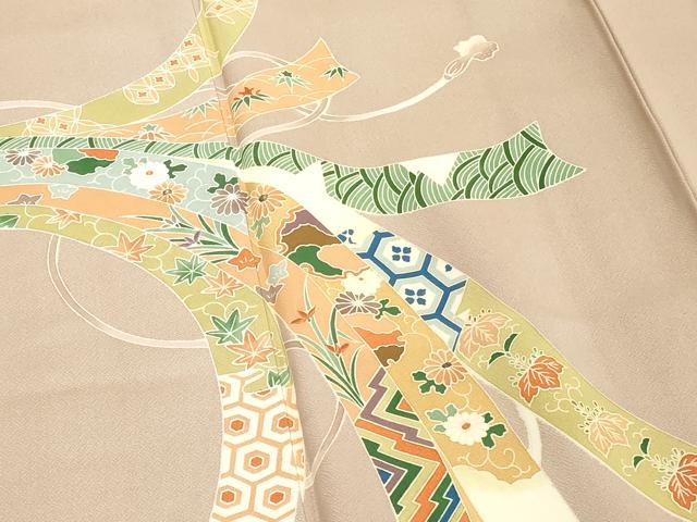 平和屋着物■訪問着 刺繍 吉祥花文 金糸 正絹 逸品 DABE7975cd