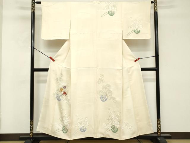 平和屋着物■訪問着 刺繍 花車文 正絹 逸品 DABE7976cd