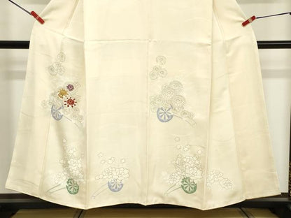 平和屋着物■訪問着 刺繍 花車文 正絹 逸品 DABE7976cd