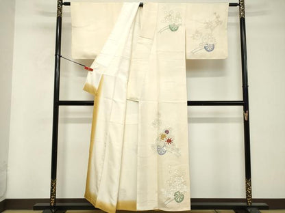 平和屋着物■訪問着 刺繍 花車文 正絹 逸品 DABE7976cd