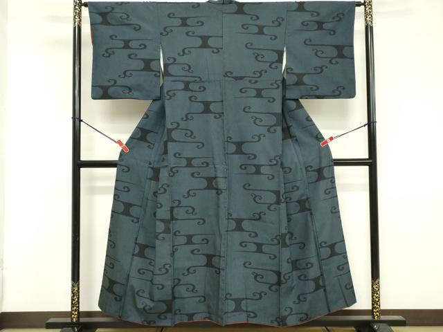 平和屋着物■上質な紬　120亀甲　唐草文様　正絹　逸品　DABE7990cd