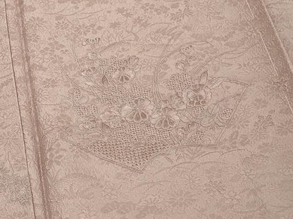 平和屋着物■中国三大刺繍 スワトウ刺繍 汕頭刺繍 相良刺繍 総刺繍 無地絵羽訪問着 地紙花文 紅藤色 正絹 逸品 DABE7991cd