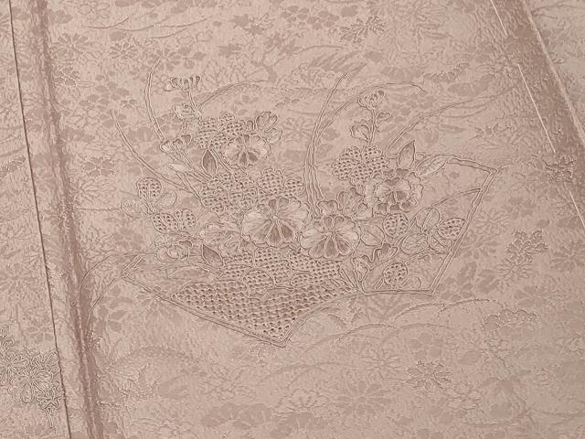 平和屋着物■中国三大刺繍 スワトウ刺繍 汕頭刺繍 相良刺繍 総刺繍 無地絵羽訪問着 地紙花文 紅藤色 正絹 逸品 DABE7991cd