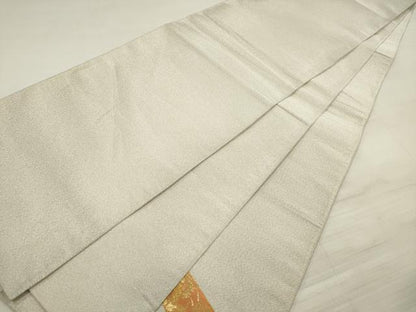 平和屋着物◎太鼓柄袋帯　明つづれ　エ霞遠山草花文　金銀糸　正絹　逸品　DABE8008xg