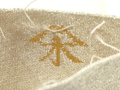 平和屋着物◎太鼓柄袋帯　明つづれ　エ霞遠山草花文　金銀糸　正絹　逸品　DABE8008xg