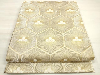 平和屋着物◎六通柄袋帯 唐織 亀甲松葉文 錦繍 金銀糸 正絹 逸品 DABE8019xg