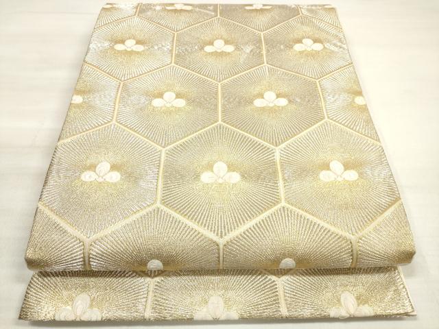 平和屋着物◎六通柄袋帯 唐織 亀甲松葉文 錦繍 金銀糸 正絹 逸品 DABE8019xg
