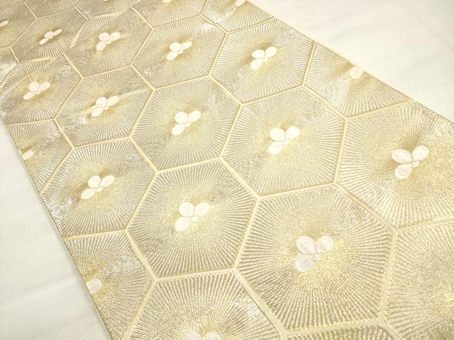 平和屋着物◎六通柄袋帯 唐織 亀甲松葉文 錦繍 金銀糸 正絹 逸品 DABE8019xg
