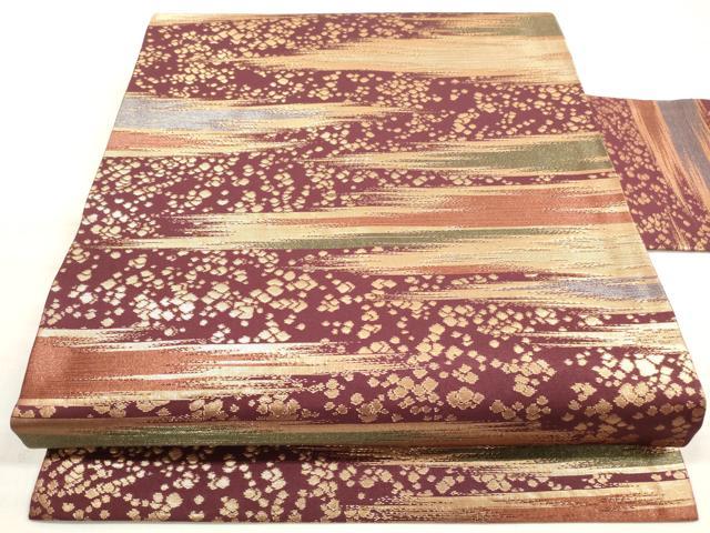 平和屋着物◎九寸名古屋帯 霞箔散らし文 金糸 正絹 逸品 DABE8025xg