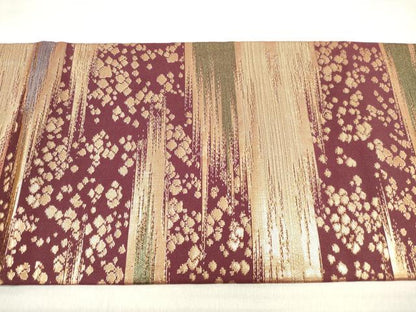 平和屋着物◎九寸名古屋帯 霞箔散らし文 金糸 正絹 逸品 DABE8025xg