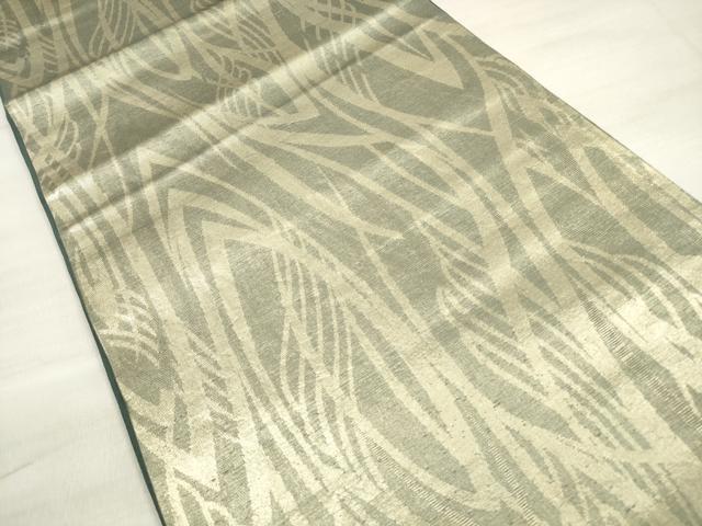 平和屋着物◎六通柄袋帯　草葉文　金糸　正絹　逸品　DABE8035xg