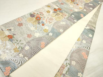 平和屋着物◎六通柄袋帯　唐織　花車文　箔錦つづれ　金銀糸　正絹　逸品　DABE8041xg
