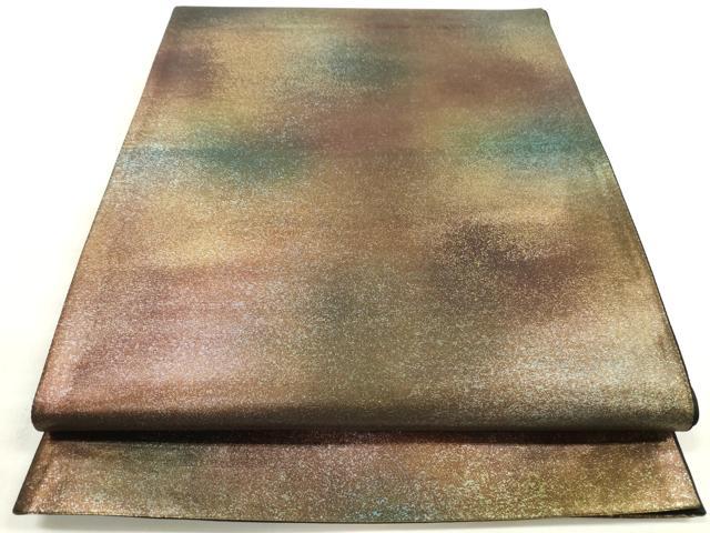 平和屋着物◎六通柄袋帯　霞文　金糸　引箔　正絹　逸品　DABE8043xg