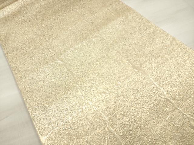 平和屋着物◎六通柄袋帯　格子　金糸　正絹　逸品　DABE8046xg