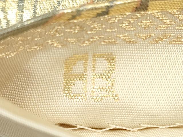平和屋着物◎西陣 服部織物謹製 六通柄袋帯 更紗花文 二重箔織 手工芸 こはく錦 金糸 正絹 逸品 DABE8061xg