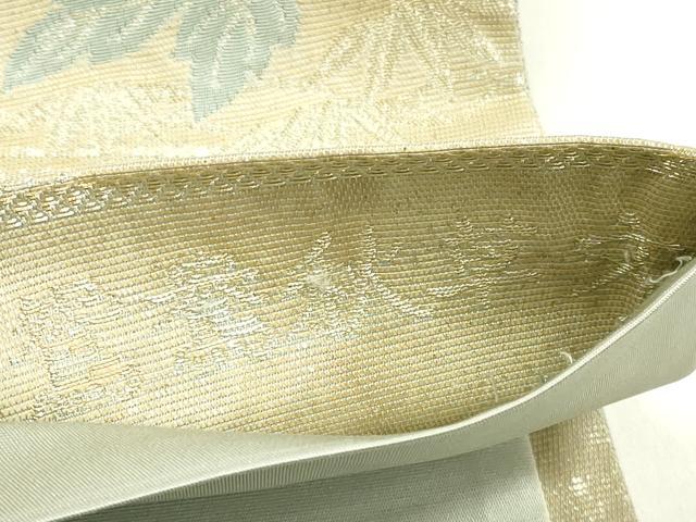 平和屋着物◎六通柄袋帯 鴛鴦秋草文 金銀糸 正絹 逸品 DABE8062xg