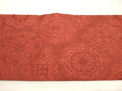 平和屋着物◎九寸袋帯　正倉院花文　正絹　逸品　DABE8091xg