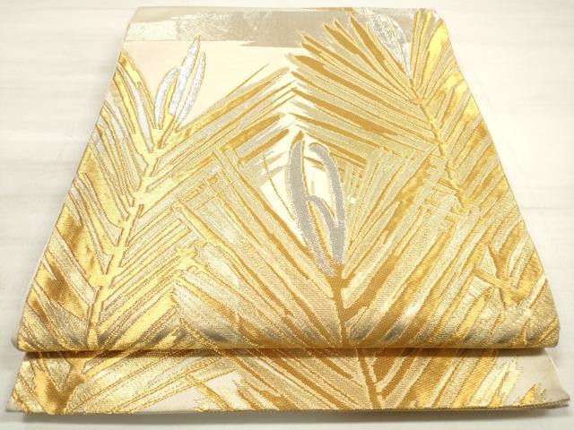 平和屋着物◎六通柄袋帯 松葉文 金銀糸 正絹 逸品 DABE8155xg