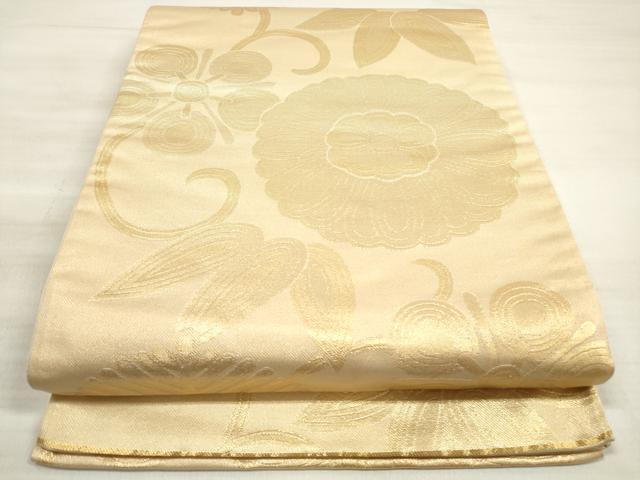 平和屋着物◎西陣 六通柄袋帯 草花文 金糸 正絹 逸品 DABE8156xg