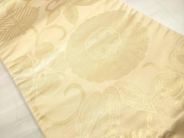 平和屋着物◎西陣 六通柄袋帯 草花文 金糸 正絹 逸品 DABE8156xg