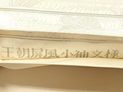 平和屋着物◎太鼓柄袋帯 唐織 王朝屏風小袖文様 プラチナ箔 正絹 逸品 DABE8159xg