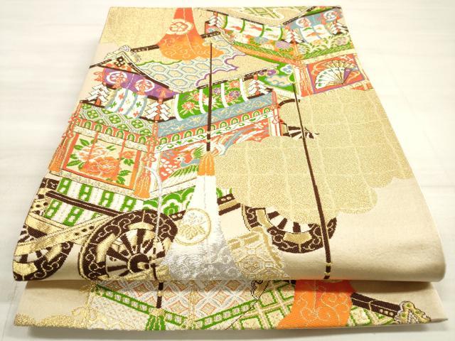 平和屋着物◎六通柄袋帯 唐織 山車 金銀糸 正絹 逸品 DABE8160xg