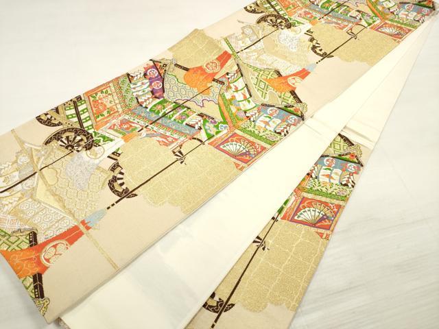 平和屋着物◎六通柄袋帯 唐織 山車 金銀糸 正絹 逸品 DABE8160xg