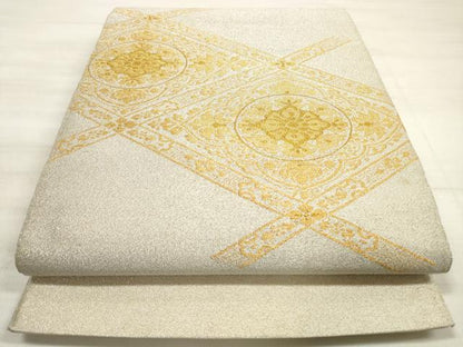 平和屋着物◎綴れ 太鼓柄袋帯 天井花文 金糸 正絹 逸品 DABE8164xg