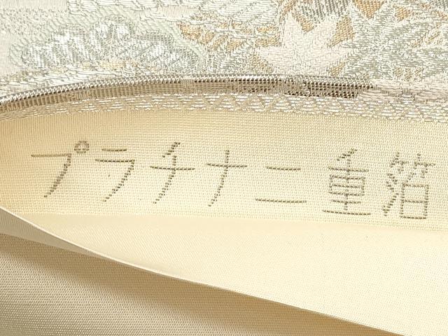 平和屋着物◎六通柄袋帯 道長絵巻文 プラチナ二重箔 正絹 逸品 DABE8168xg