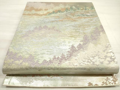 平和屋着物◎六通柄袋帯 樹林文 金銀糸 正絹 逸品 DABE8169xg