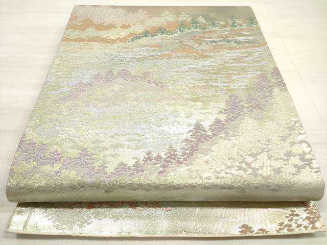 平和屋着物◎六通柄袋帯 樹林文 金銀糸 正絹 逸品 DABE8169xg