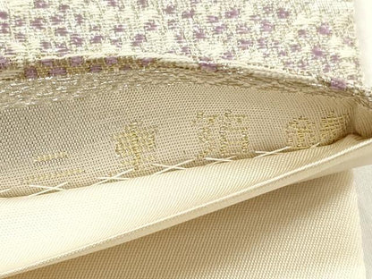 平和屋着物◎六通柄袋帯 二重箔錦 東山の四季 風景文 金銀糸 正絹 逸品 DABE8177xg