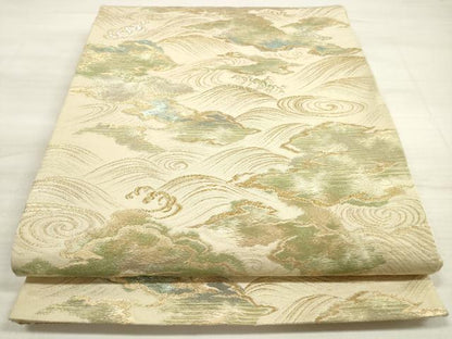 平和屋着物◎六通柄　京本袋帯　立波文　金銀糸　正絹　逸品　DABE8189xg