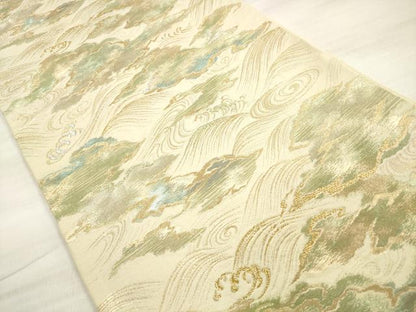 平和屋着物◎六通柄　京本袋帯　立波文　金銀糸　正絹　逸品　DABE8189xg