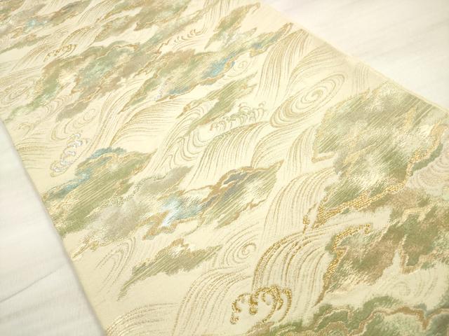 平和屋着物◎六通柄　京本袋帯　立波文　金銀糸　正絹　逸品　DABE8189xg