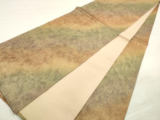 平和屋着物◎全通柄袋帯　霞文　健勝苑扱い　金糸　正絹　逸品　DABE8216xg