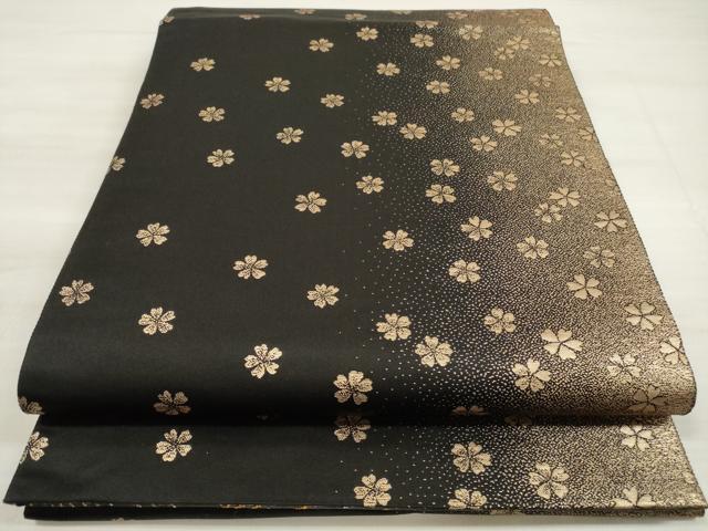 平和屋着物◎両面 六通柄袋帯 モダン扇 うるし箔 正絹 逸品 DABE8238xg