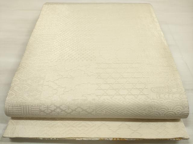 平和屋着物◎両面 全通柄袋帯 風景文 美保姿苑 金銀糸 正絹 逸品 DABE8250xg