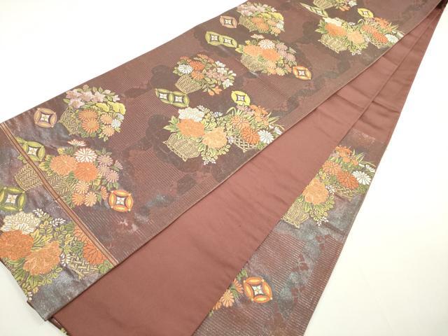 平和屋着物●六通柄袋帯　唐織　草花文　正絹　逸品　DABB3199cm 平和屋着物◎六通柄袋帯 唐織 草花文 金糸 正絹 逸品 DABE8295xg
