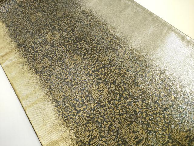 平和屋着物◎両面 六通柄袋帯 作家物 霞草花文 金銀糸 正絹 逸品 DABE8309xg