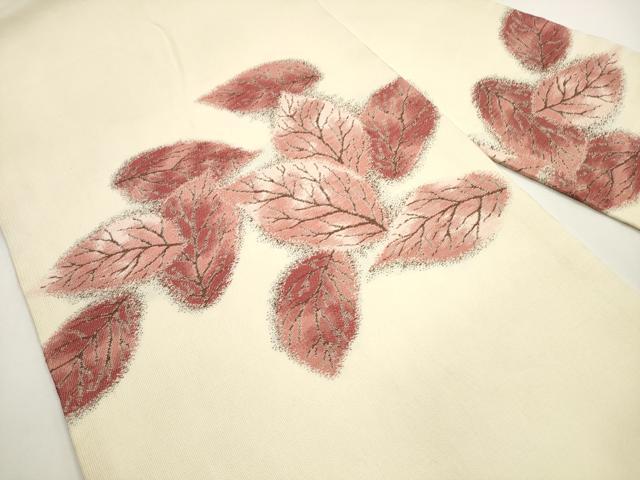 平和屋着物◎九寸名古屋帯　舞葉文　正絹　逸品　DABE8323xg