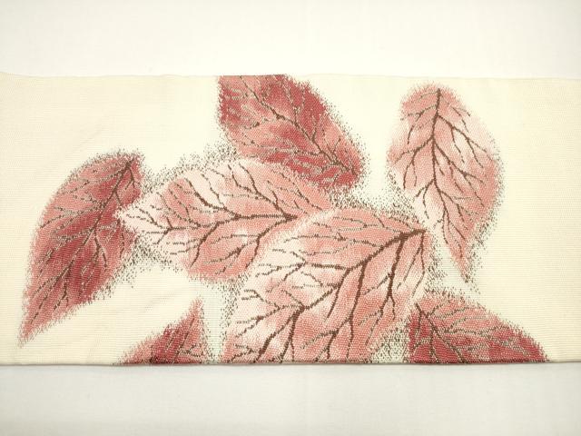 平和屋着物◎九寸名古屋帯　舞葉文　正絹　逸品　DABE8323xg