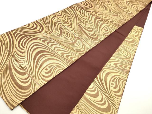 平和屋着物◎六通柄袋帯　流水文　金糸　正絹　逸品　DABE8329xg