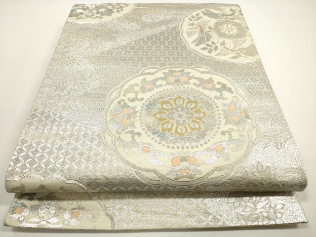 平和屋着物◎六通柄袋帯　正倉院鳳凰花文　金銀糸　正絹　逸品　DABE8331xg