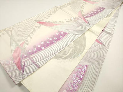平和屋着物◎両面　全通柄袋帯　唐織　鳳凰花文　銀糸　正絹　逸品　DABE8333xg