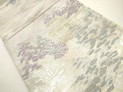 平和屋着物◎六通柄袋帯 万福寺 金銀糸 正絹 逸品 DABE8368xg